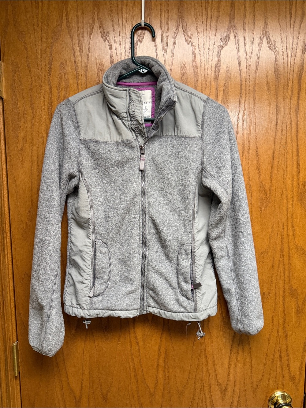 Aeropostale Gray Fleece Jacket with Pink Trim